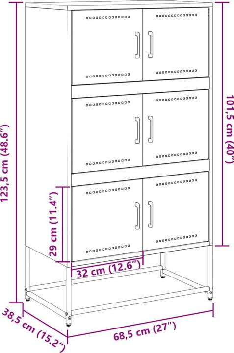 Valori nutrizionali e ingredienti VidaXL Credenza (38,5 x 38,5 x 123,5 cm)