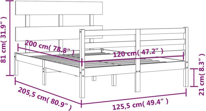 Produktbild vidaXL Bettrahmen (120 x 200 cm)
