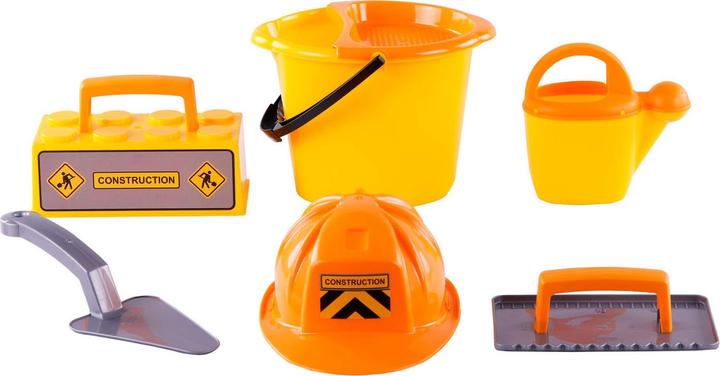 Actual product image Polesie Cavallino bricklayer's bucket set with tools and helmet, 6 pcs.