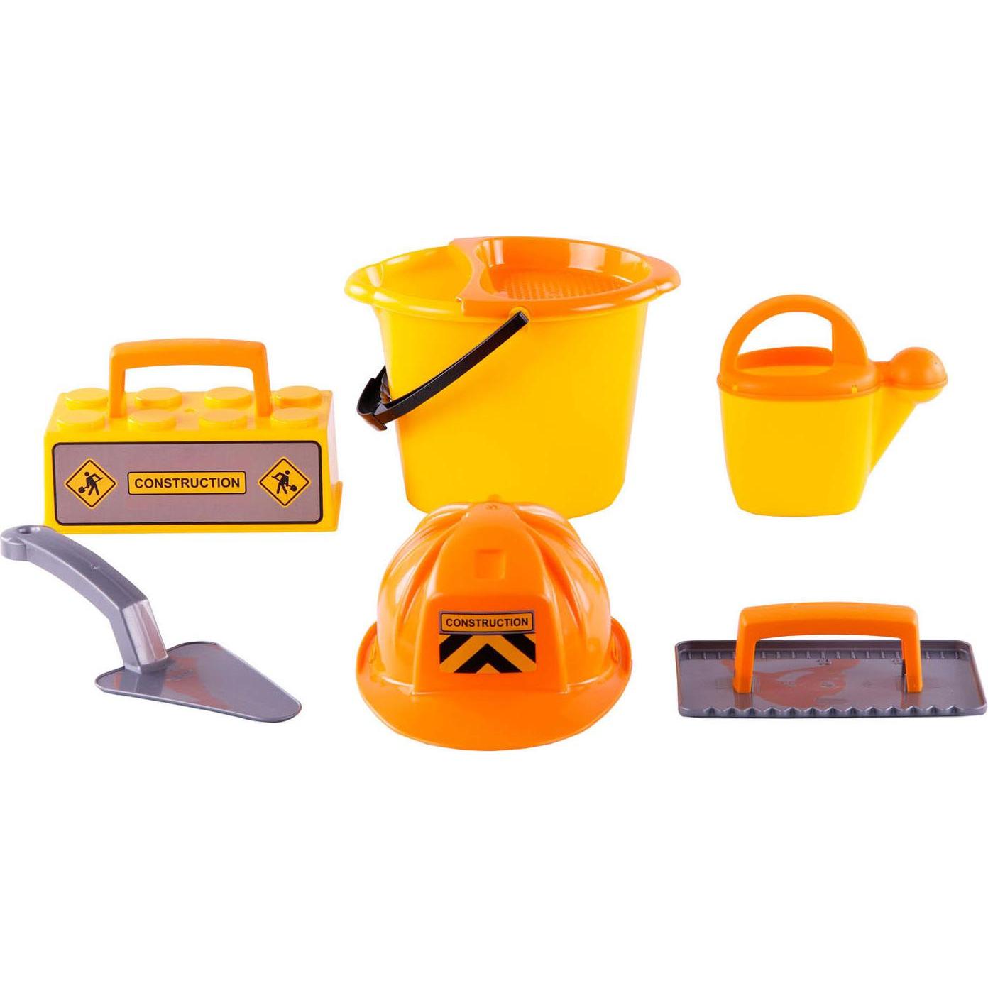 Polesie Cavallino Maurereimer-Set mit Werkzeug und Helm, 6-tlg.