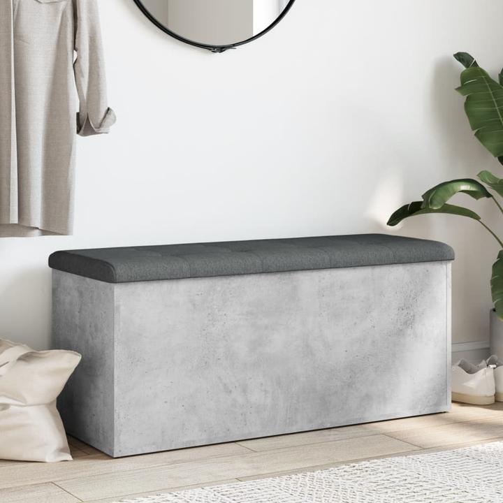 Actual product image vidaXL Bench with storage space concrete grey 102x42x45 cm (42 cm)