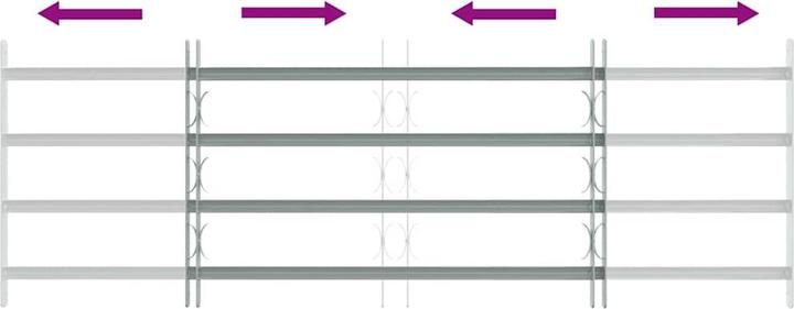 Produktbild Diverse Hardware Fenstergitter Verstellbar mit 4 Querstäben 1000-1500 mm