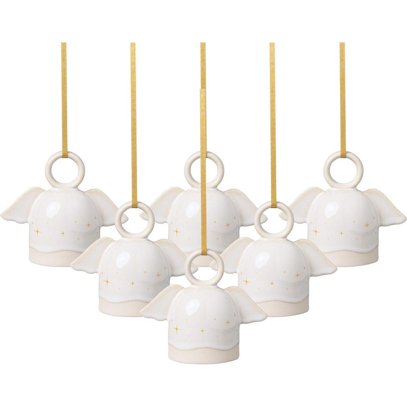 Like. by Villeroy & Boch, Christbaumschmuck, Winter Glow Ornamente Engel (6 -teilig)