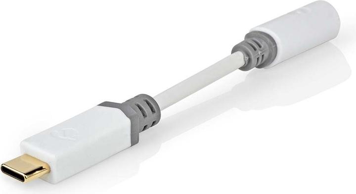 Produktbild Nedis CCBW65950WT01 USB-Adapter USB 2.0 USB-C™ Stecker 3.5 mm Buchse 0.1 m Rund Vergoldet PVC Weiss