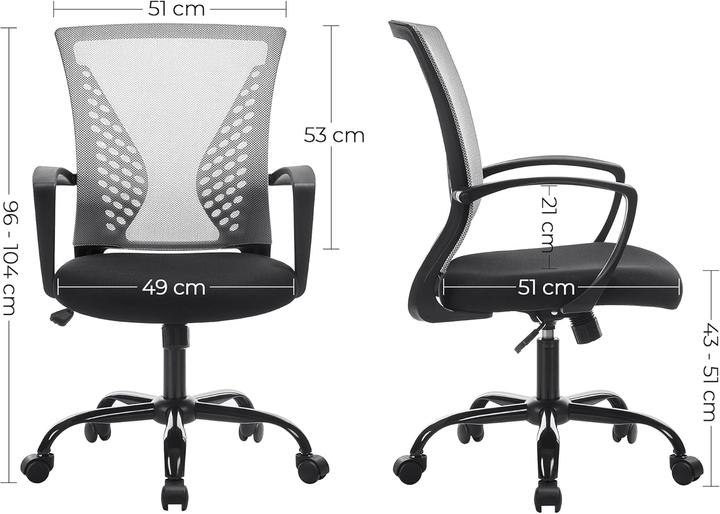 Immagine prodotto Songmics Ergonomischer Netzstuhl (46 - 56 cm)