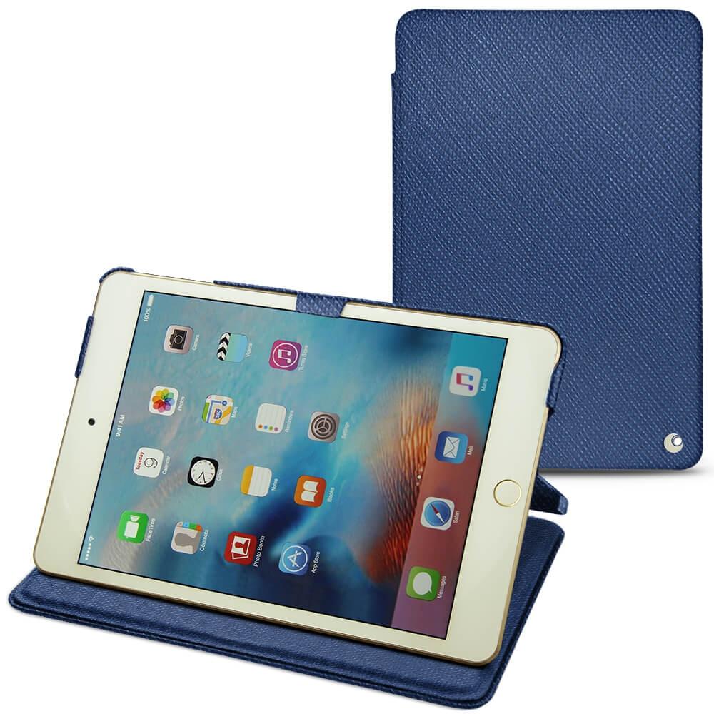 Noreve Lederschutzhülle horizontal (IPad Mini 4), Tablet Hülle, Blau