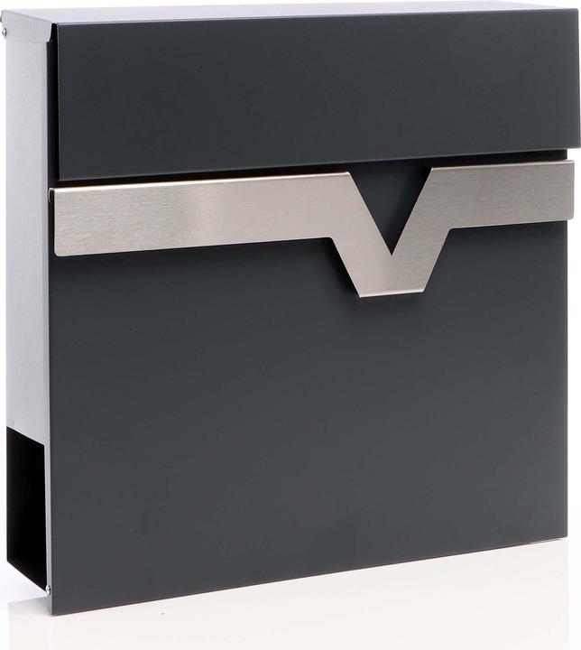 XPOtool Briefkasten V60 Anthrazit 370x105x370mm Soft Close Zeitungsfach Stahl