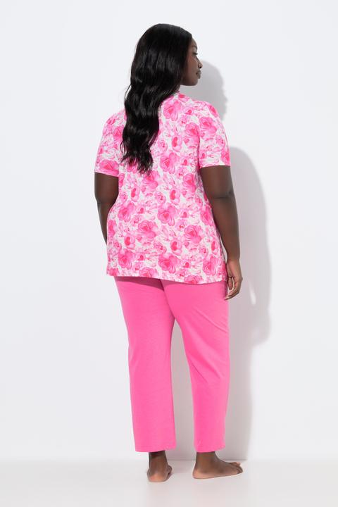 Produktbild Ulla Popken Pyjama, Rosen, Spitze, Rundhals, Halbarm (58, 60)