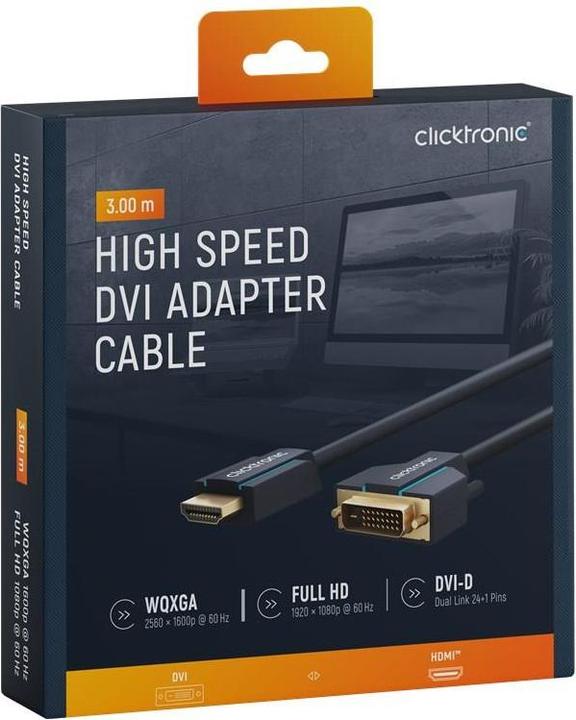 Produktbild clicktronic HDMI (Typ A) — DVI (3 m)