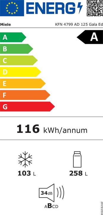 Energie-Label Miele KFN 4799 AD 125 Gala Ed (361 l)