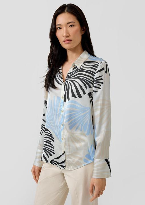 Immagine prodotto s.Oliver Bluse Glänzende Viskose-Bluse mit All-over-Print und Manschetten (48)