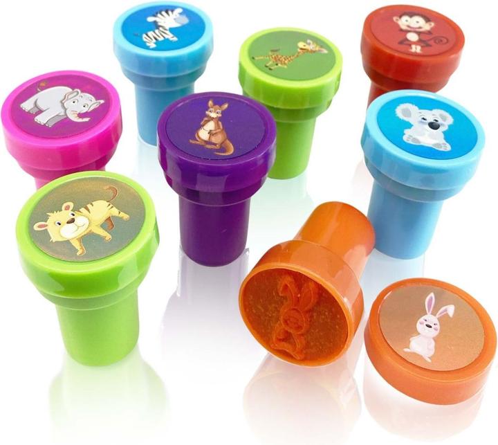Immagine prodotto Craze Set di timbri per bambini - 8 timbri per bambini con motivi di animali, timbri per animali in 6
