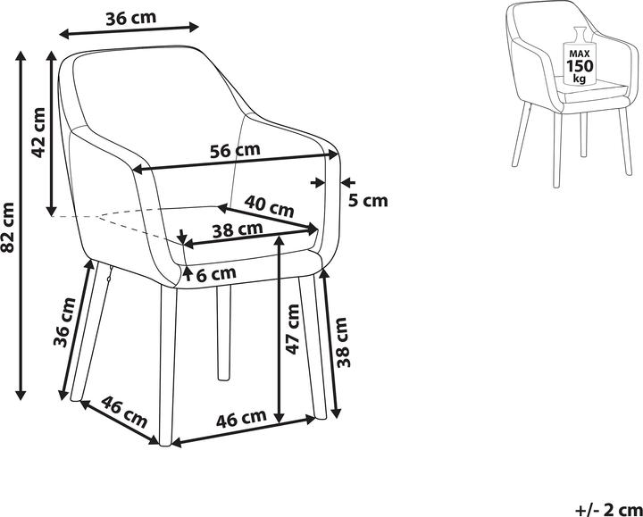 Actual product image Beliani Esszimmerstuhl Kunstleder hellbraun YORKVILLE