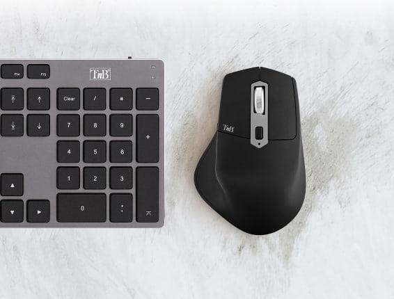 Produktbild T'nB Souris sans fil semi-ergonomique Dual Connect iClick (Noir) (Kabellos)
