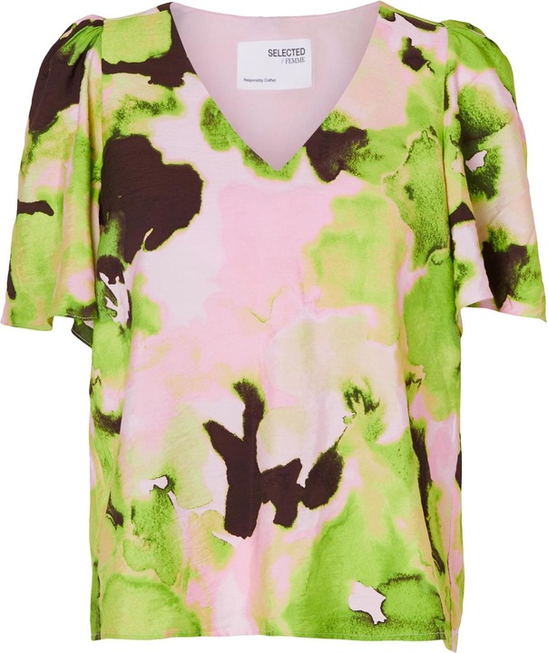 Selected Femme Print Top mit V-Ausschnitt