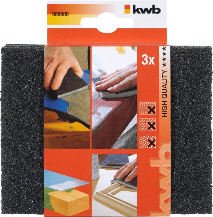 Actual product image kwb Abrasive sponge Sorted (Coarse, Fine, Medium)