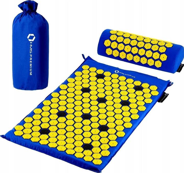 Produktbild HMS Massage-Akupressurmatte und Kissen-Set Premium AKM01, dunkelblau