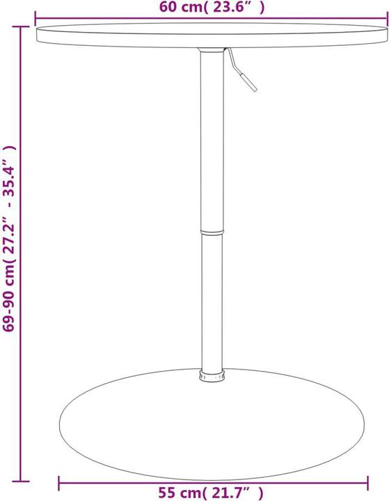 Actual product image vidaXL Bar table 60 x 60 x 90 cm Chrome-plated