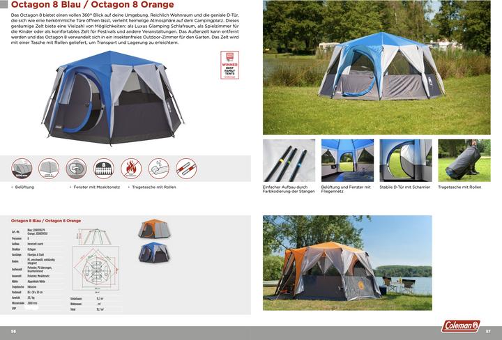 Actual product image Coleman BlackOut (Dome tent, 20.60 kg, 8 persons)