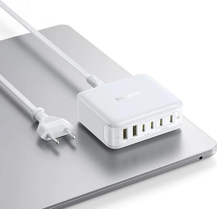 Produktbild Baseus Stacja ładująca EnerFill FH21 120W 4xUSB-C + 2xUSB-A - biała (120 W, 6 Ports)