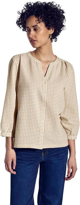 Productafbeelding Street One Geruite Seersucker-Bluse mit Rundhals und 3/4-Ärmel (40)