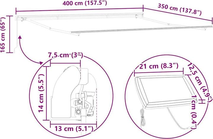 Actual product image vidaXL Markisenrahmen (3.50 m)