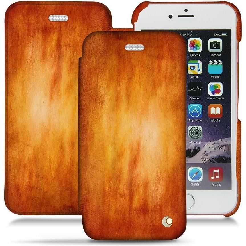 Noreve Lederschutzhülle horizontal (Apple iPhone 6s Plus), Smartphone Hülle, Orange