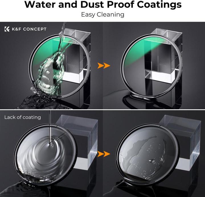 Image du produit K&F Concept 77MM Ultra Low Reflection MCUV Filter, 28 Green Coatings HD Waterproof Anti-Scratch (Nano-X Series) (77 mm, Filtre UV)