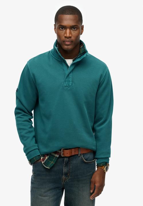 Produktbild Superdry Klassischer Pullover mit halblangem Reissverschluss aus Baumwollpikee (L)
