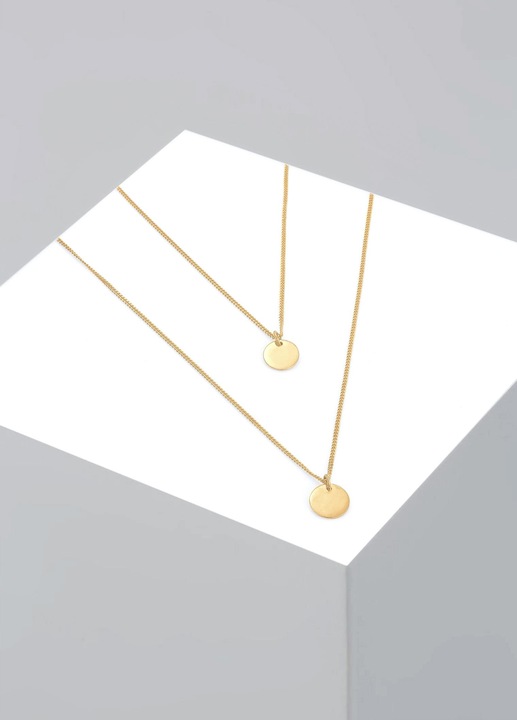 Produktbild Elli 2-lagige Basic-Lette mit Kreis-Anhäger (Sterling Silber, 45 cm)