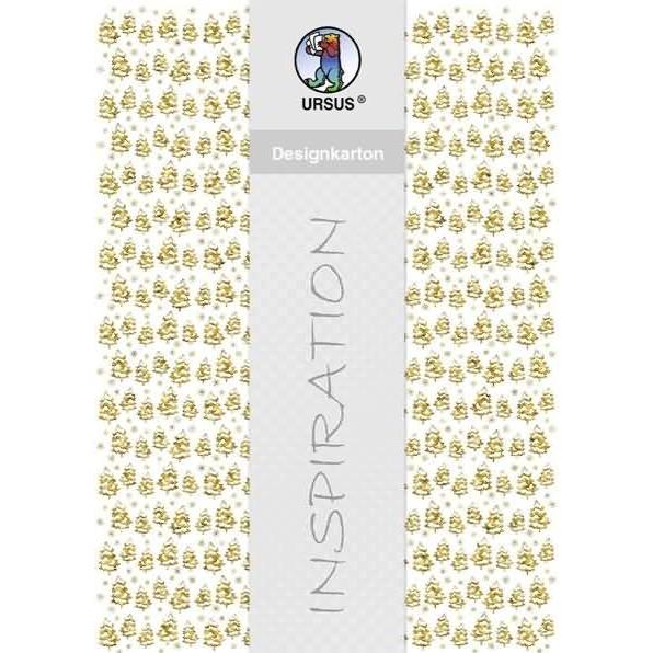 Ursus, Bastelpapier, Designkarton gold 200g/qm A4 VE=5 Blatt Motiv 7 (200 g/m², 5 x)