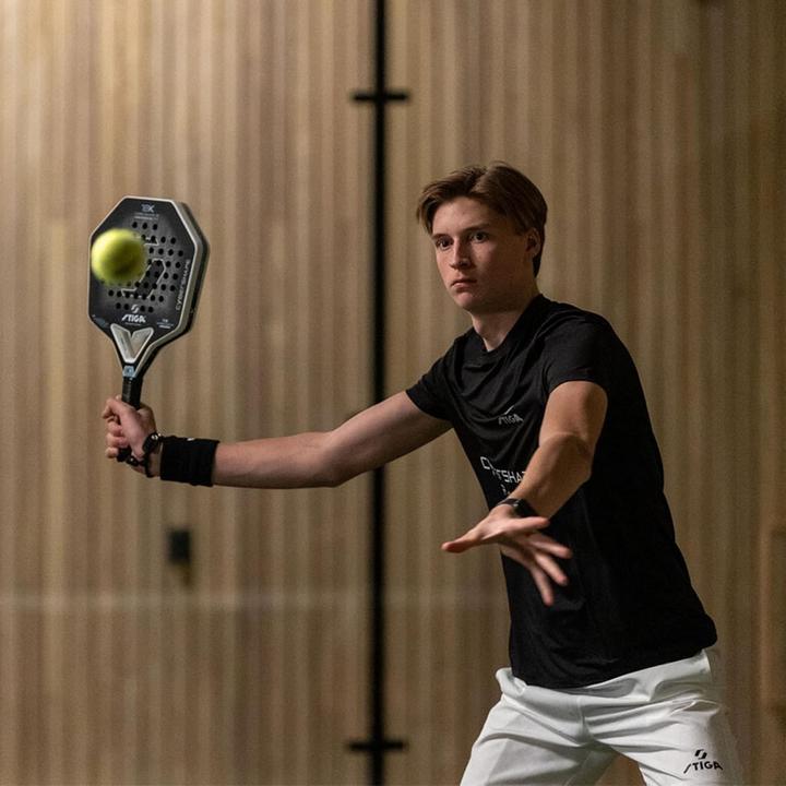 Image du produit Stiga Padelracket Cybershape 18K hard, medium gewicht, zwart