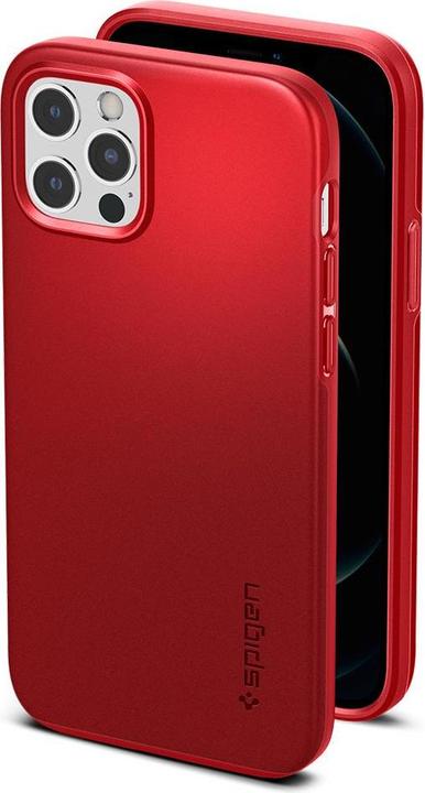 Produktbild Spigen Thin Fit Handy-Schutzhülle 15,5 cm (6.1" ) Cover Rot (Apple iPhone 12 Pro, Apple iPhone 12)