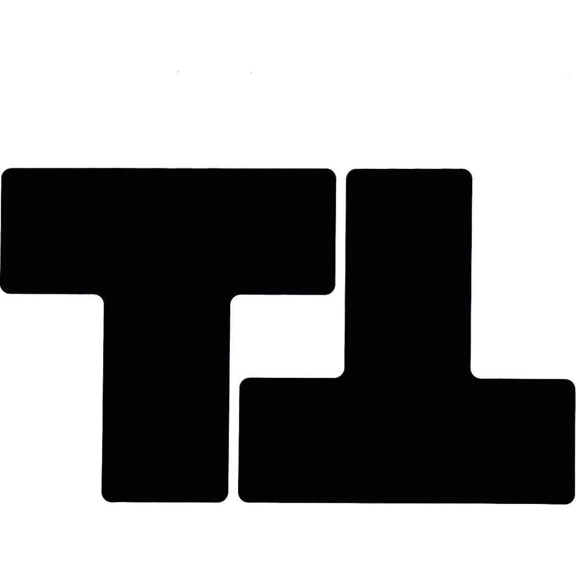 Brady, Etiketten, B-514, ToughStripe, Bodenmarkierung T-Form, Polyester, Schwarz, 76,2 x 203,2mm (1 VE = 20 St