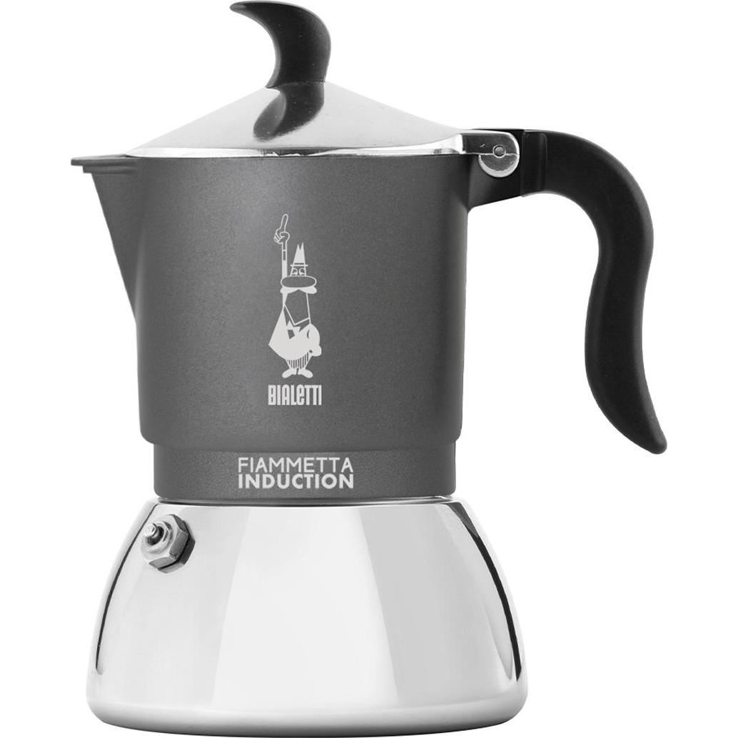 Bialetti Grigio Fiammetta Ind. 4Cups Caffettiera Moka,