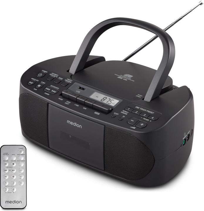 Image du produit Medion E65010 - Radio - CD - Cassette - Lecture MP3 - FM - USB - AUX - 2 x 30 W - Noir (FM)