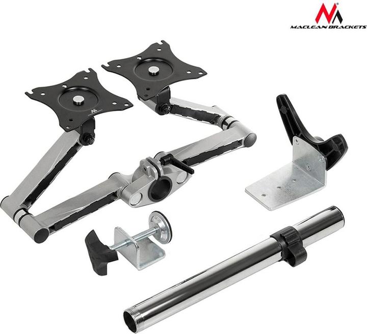 Immagine prodotto Maclean MC-714 - Supporto VESA per monitor/TV, 13-27", argento, 2x 8 kg (Tavolo, 27.01", 8 kg)