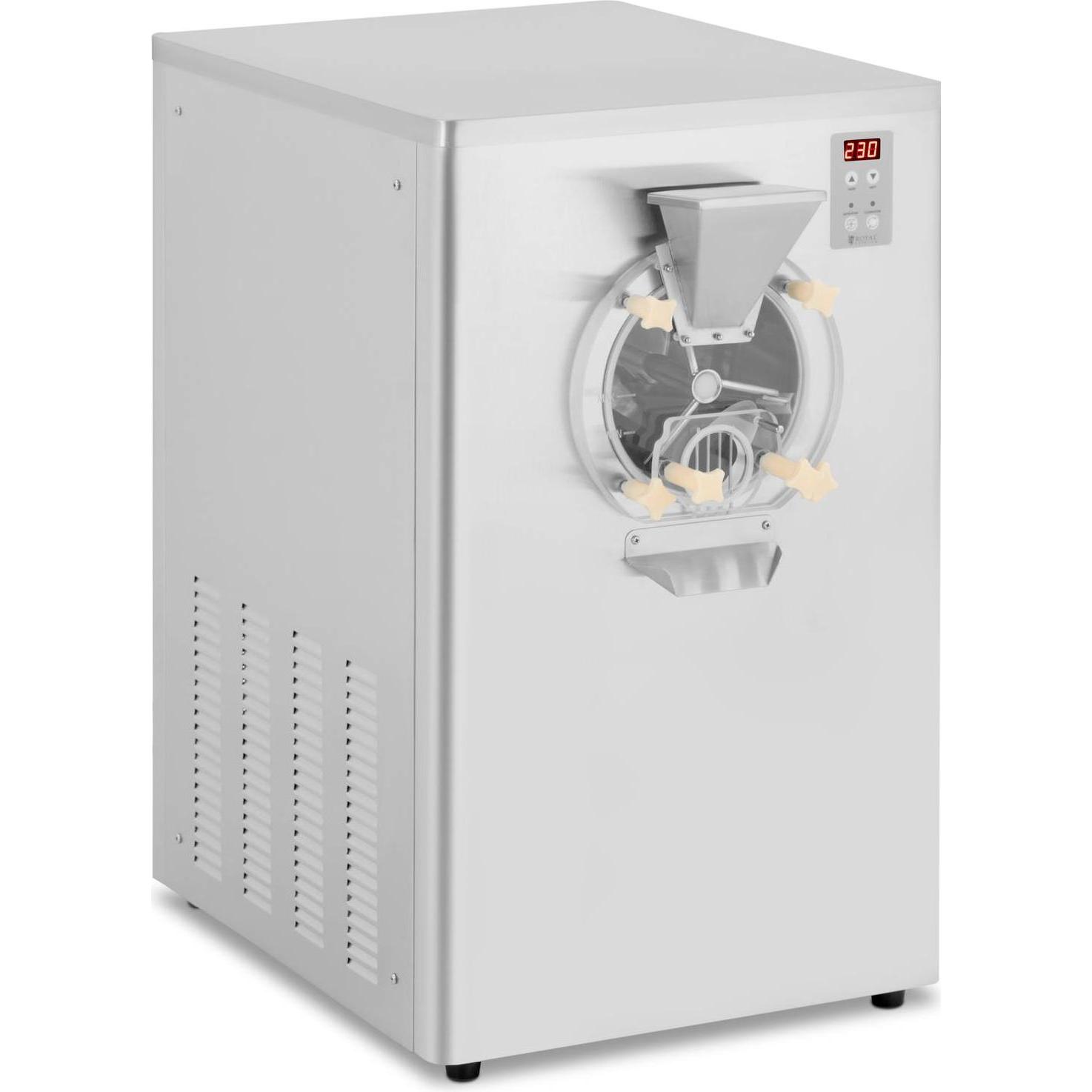 Royal Catering Eismaschine Gelato Sorbet-Eismaschine 1500 W 15 - 22,5 l/h 1 Geschmacksrichtung, Eisherstellung, Silber