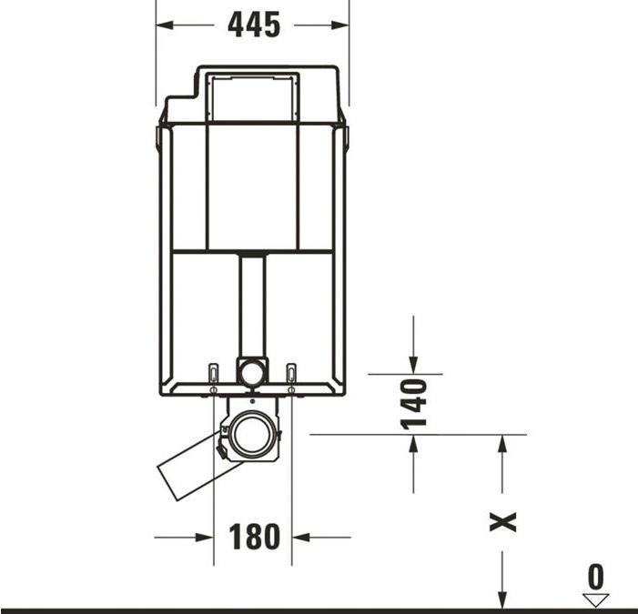 Produktbild Duravit Wand-WC-Element DURASYSTEM 445x915mm, Nasseinbau