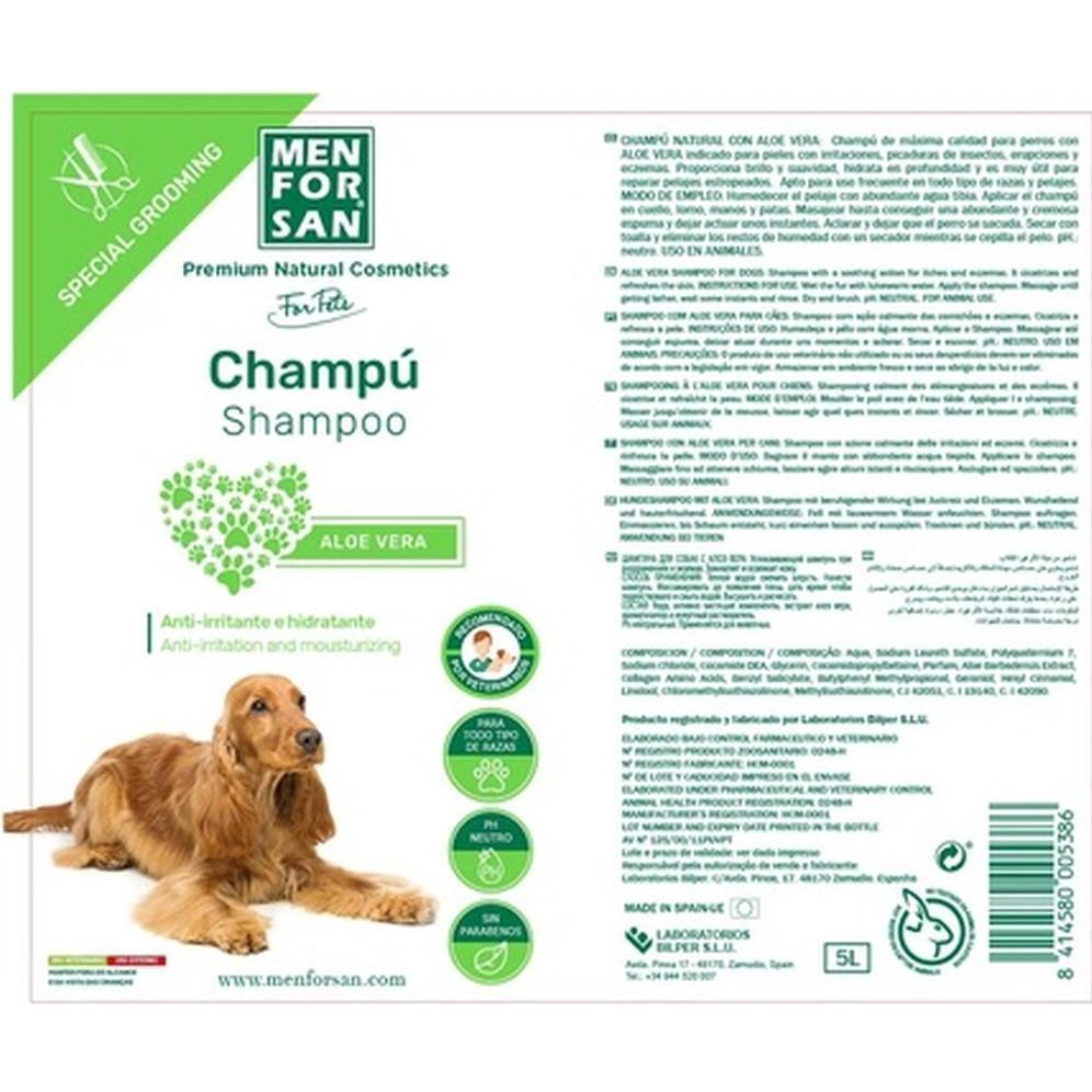 Men For San Shampooing Pour Chiens À L'aloe Vera 5 L