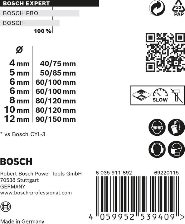 Actual product image Bosch Professional Zubehör EXPERT MultiConstruction CYL-9 drill bit set 4/5/6/8/10/12 mm, 7 pcs. (4 - 12)