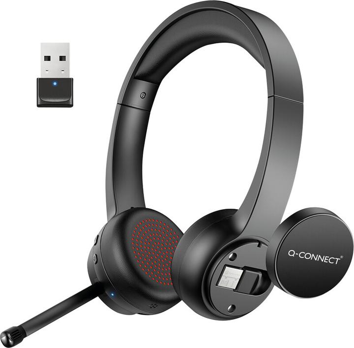 Actual product image Q-Connect Headset mit Mikrofon Stereo kabellos (Wireless, USB-A)