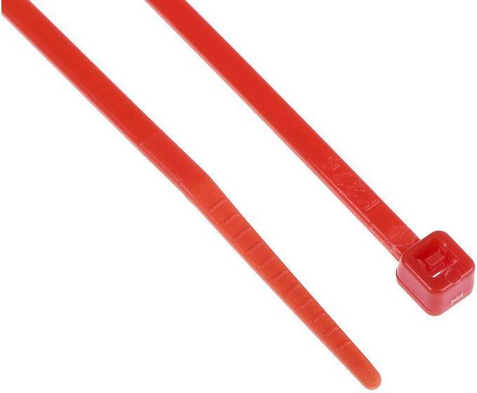 Actual product image RS PRO Cable tie,red,2,5x160mm (Plastic cable ties, 165 mm, 100 pcs.)