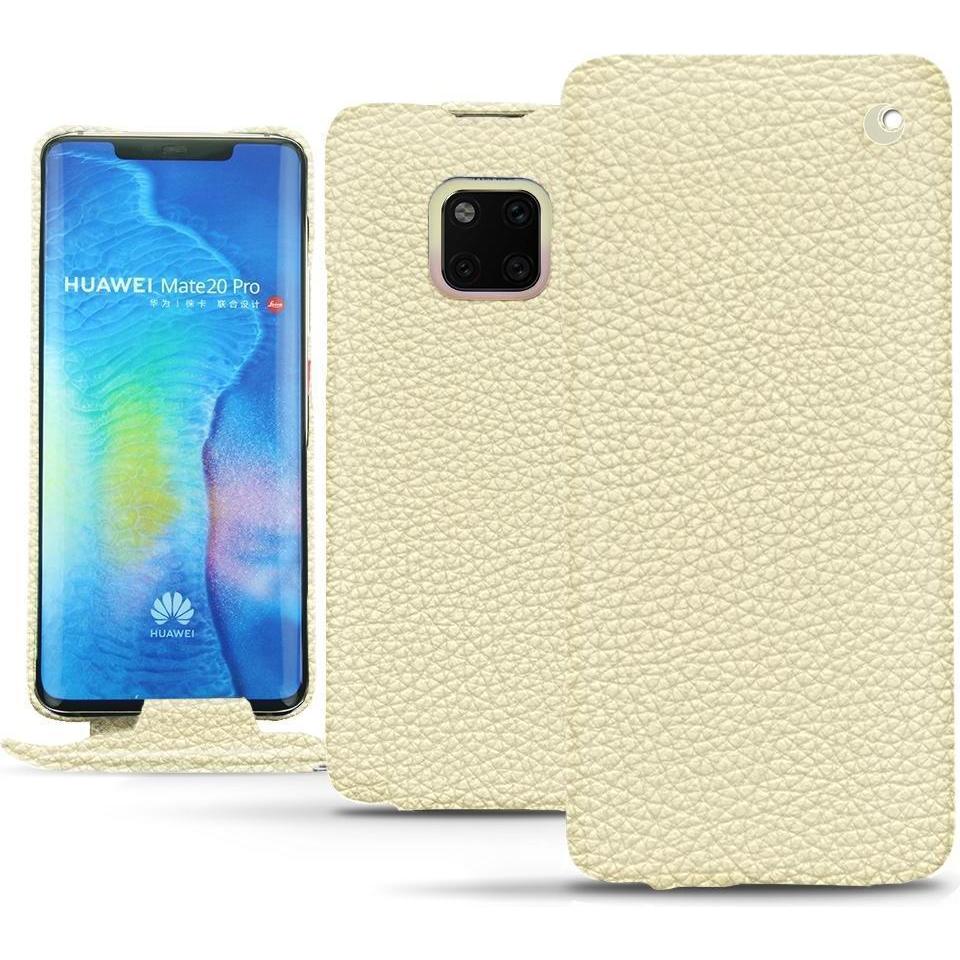 Noreve Lederschutzhülle vertikal (Huawei Mate 20 Pro), Smartphone Hülle, Weiss