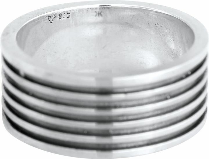 Produktbild Kuzzoi Ring Herren Bandring Massiv Rillen 925 Silber (64, 925 Silber)