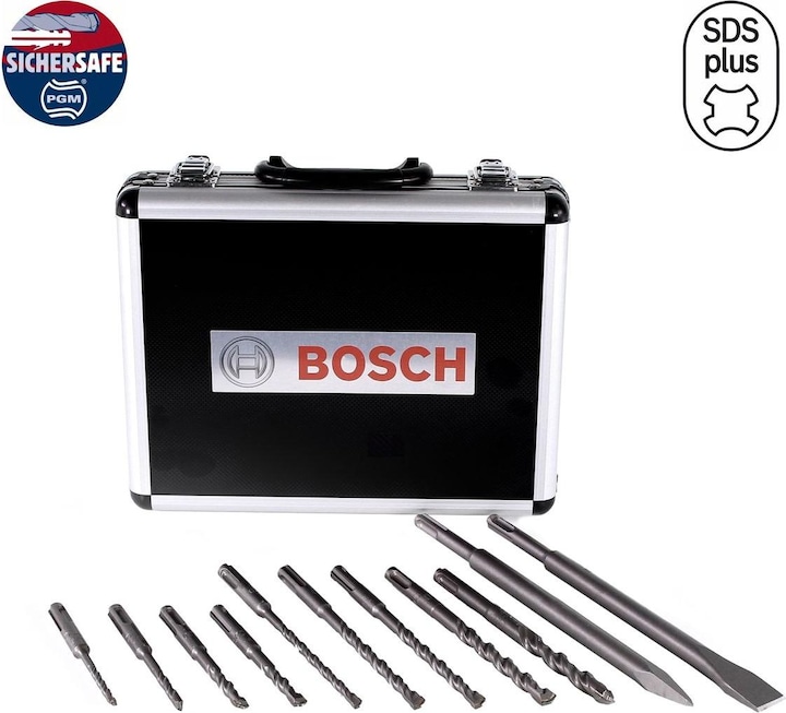 Produktbild Bosch Professional Zubehör 11-tlg. Meissel- und Hammerbohrer-Set SDS plus-3, 5–12 mm (5, 6, 8, 10, 12 mm)