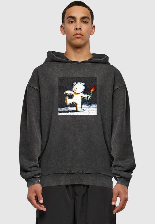 Produktbild Merchcode Brandalised - Molotov Teddy Picture Acid Washed Oversize Hoody - 189391 (M)