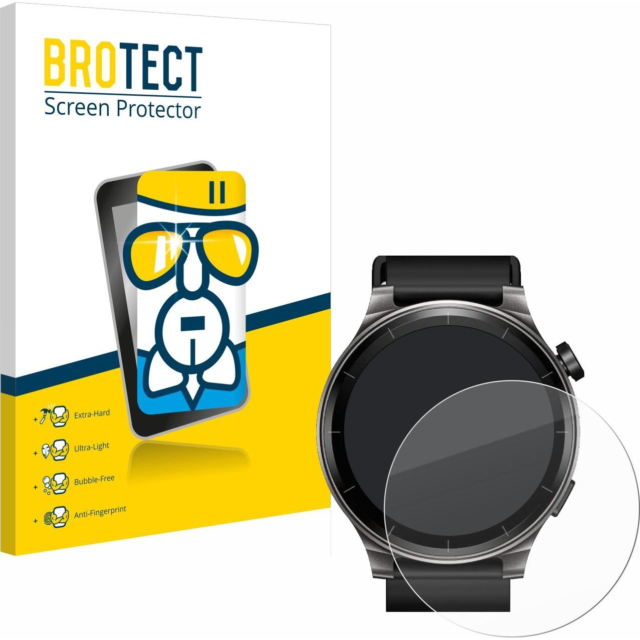 BROTECT Schutzglas Schutzfolie Glas Folie Displayschutz klar, Smartwatch Schutzfolie, Transparent