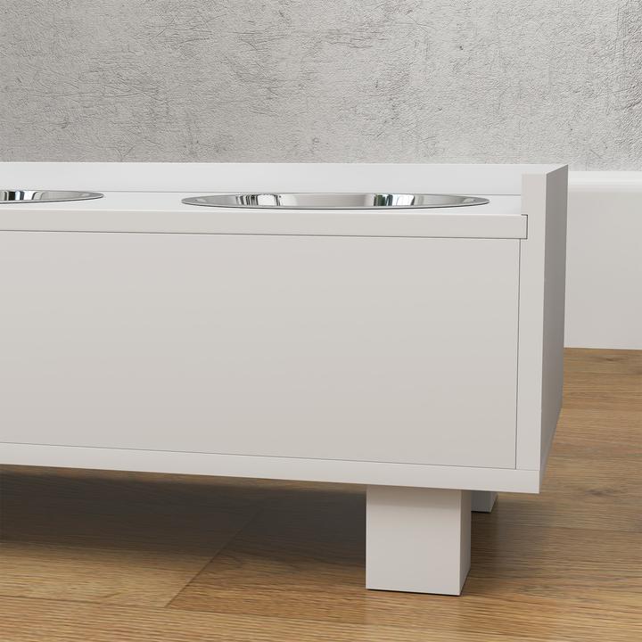 Actual product image PawHut Hundenapf MDF, Stahl Weiss (1 l)