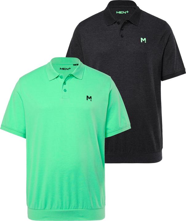 Produktbild Men+ Poloshirts, 2er-Pack, Bauchfit, Basic, Piqué, Halbarm (XXL)